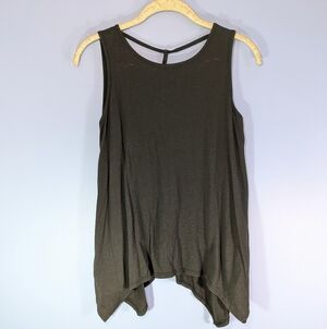 Jolie Gray Strappy Back High/Low Hem Sleeveless Top